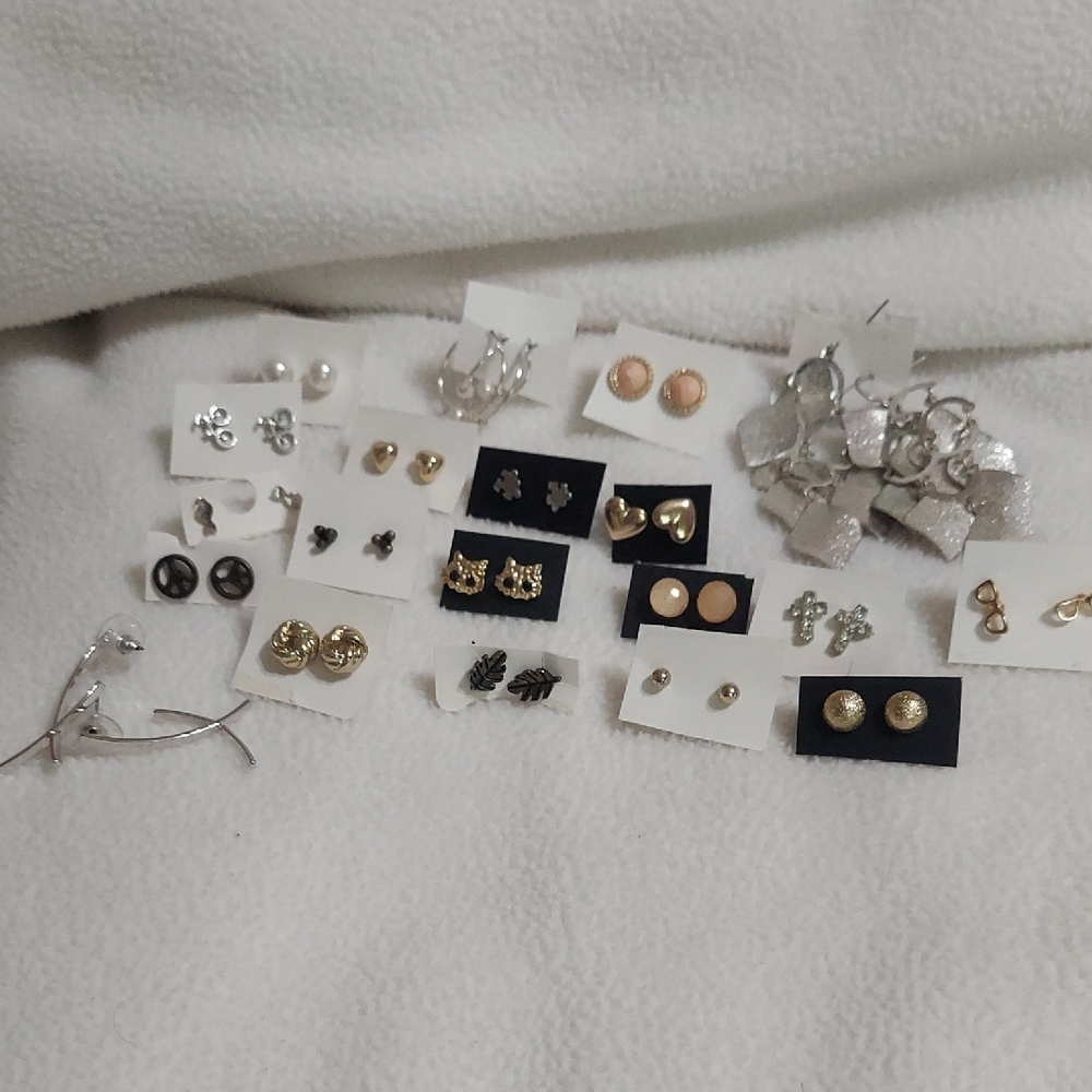 Assorted Gold and Silver Earrings Set